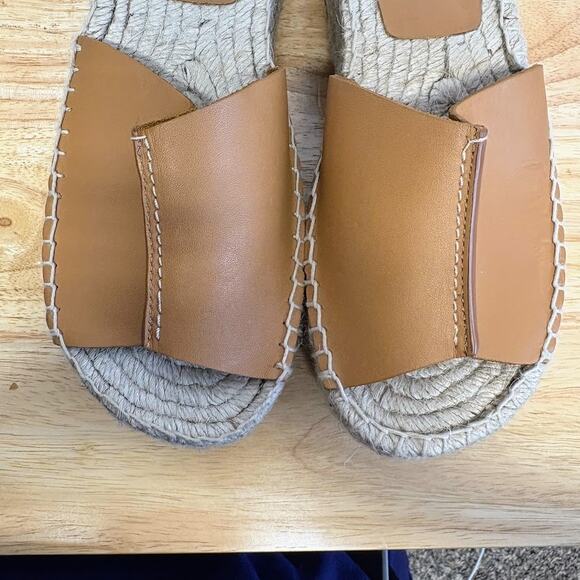 Zara Tan Leather Flatform Espadrille Ankle Buckle Platform Sandals Size EU 39 - Picture 11 of 13